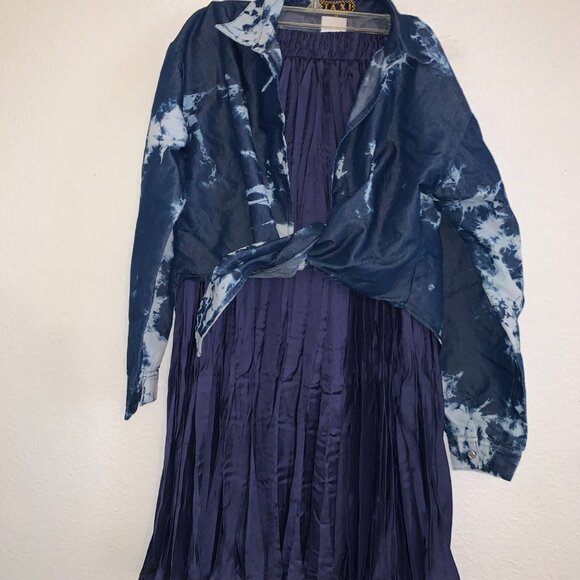 TAXI Bohemian Tye Dye Cropped Waist Tie Jacket - Picture 3 of 3